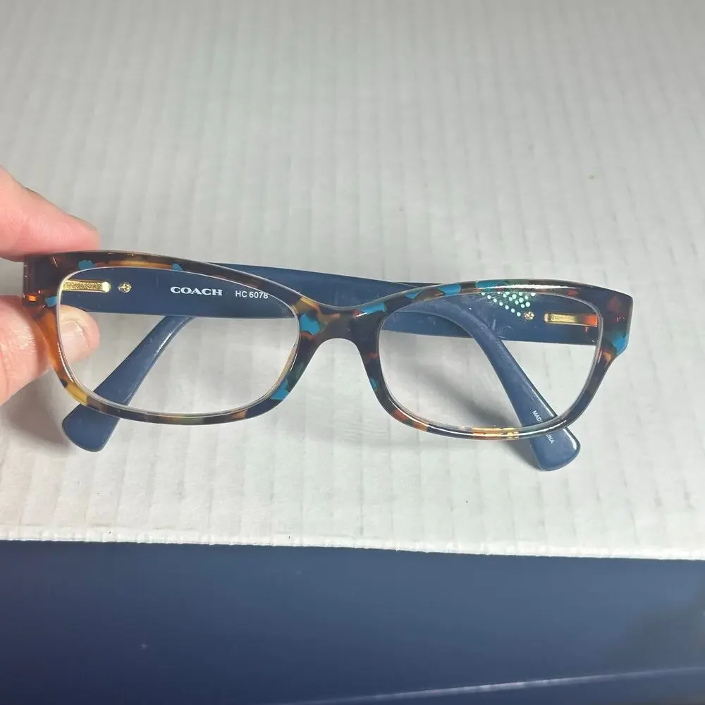 Coach HC6078 Eyeglasses Frames Teal Confetti 52-16-135 Women